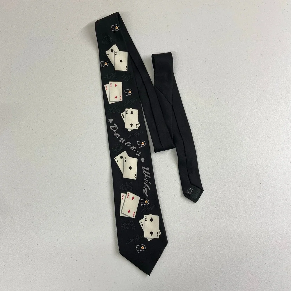 Gulf Philadelphia Flyers cards hockey deuces wild formal tie‎ handmade business